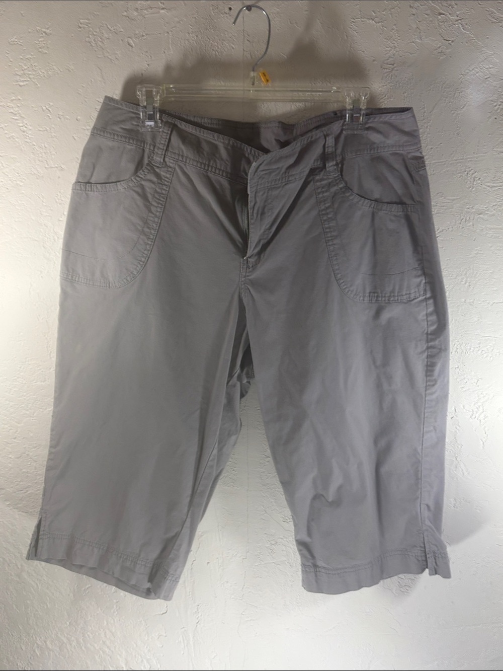 Lane Bryant Gray Cargo Bermuda Shorts with Patch Pockets
